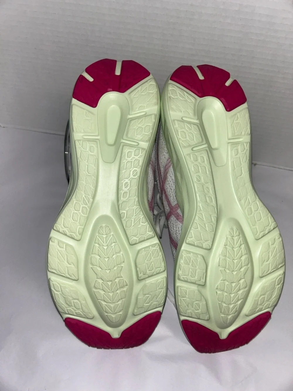 Asics White Sneakers with Mint and Pink Accents